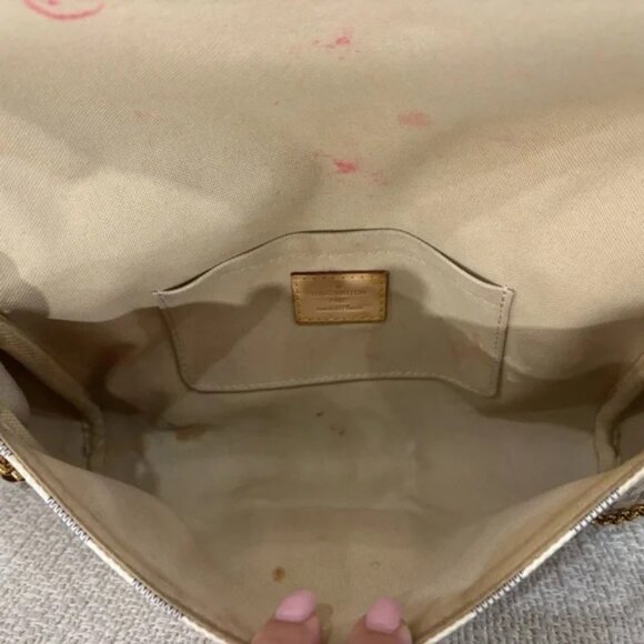 Authentic discontinued Louis Vuitton favorite MM damier azur crossbody 2 strap - Picture 11 of 13